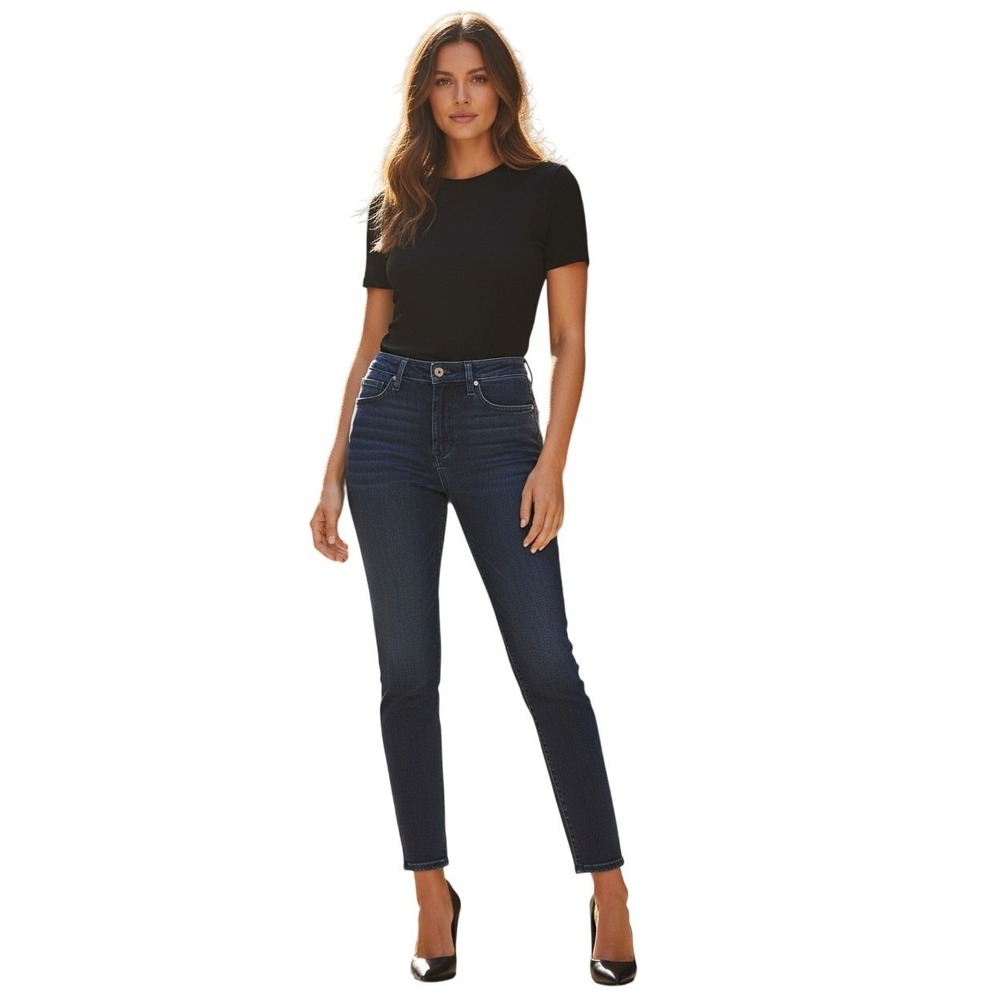 L'AGENCE Margot True Blue High Rise Skinny Jeans‎ Dark Wash 27x25 USA Made $265